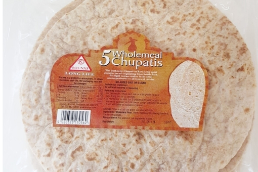 Picture of Sounas Wholemeal Chupatis 5 Pieces