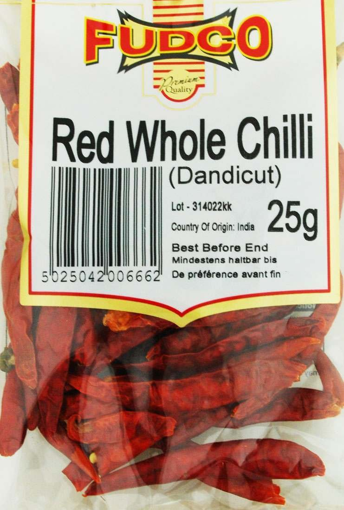  Fudco Red Whole Chili 25g 