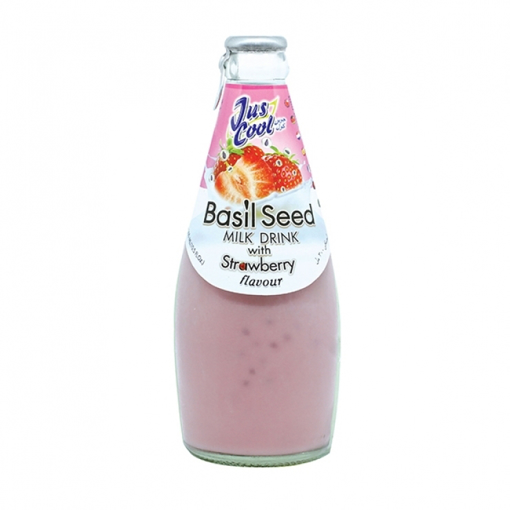 Jus Cool Basil Seed Drink With Strawberry Milk