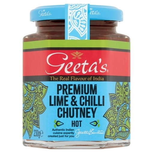 Geetas's Premium Lime & Chilly Chutney Hot 230g