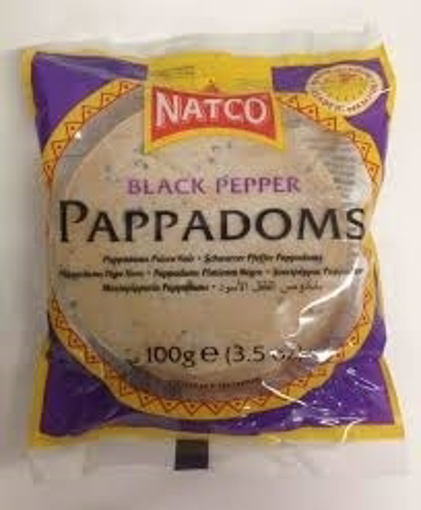 Natco Black Pepper Pappadoms 100g
