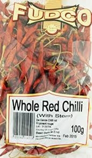 Fudco Red Whole Chilli with Stem 100g