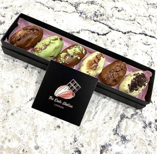 Premium Quality Medjool Date Stuffed and Coated with Different Chocolate Flavours (Black)