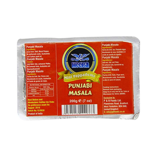 Heera Mini Pappadums Punjabi masala 200g