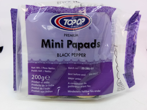 Top-Op Mini Papads Black Pepper 200g