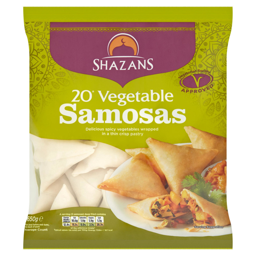 Shazans 20 Vegetable Frozen Samosas 650g