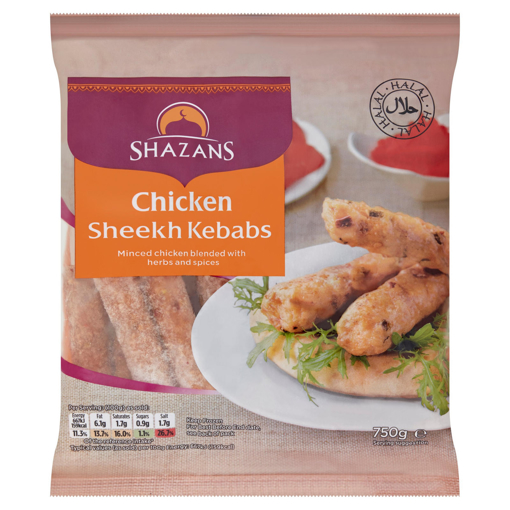 Shazans Chicken Sheekh Kebabs 750g