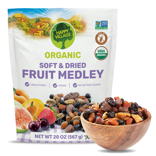 Happy Village Organic Soft&Dried Fruit Medley 567g