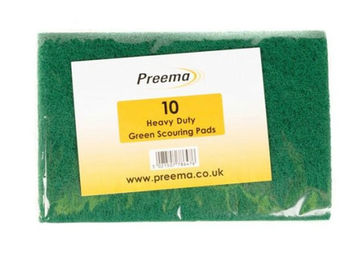 Preema 10 Heavy Duty Green Scouring Pads