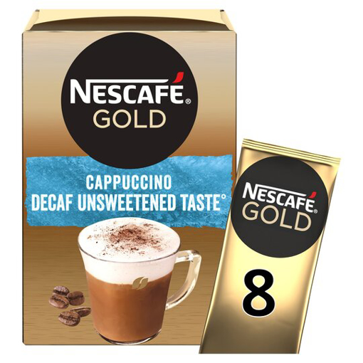 Nescafe Gold Cappuccino Decaffeinated Unsweetened 8x15g Sachets 120G