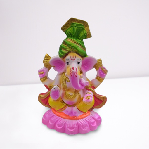 Lord Ganesh Idol with Green Pagh