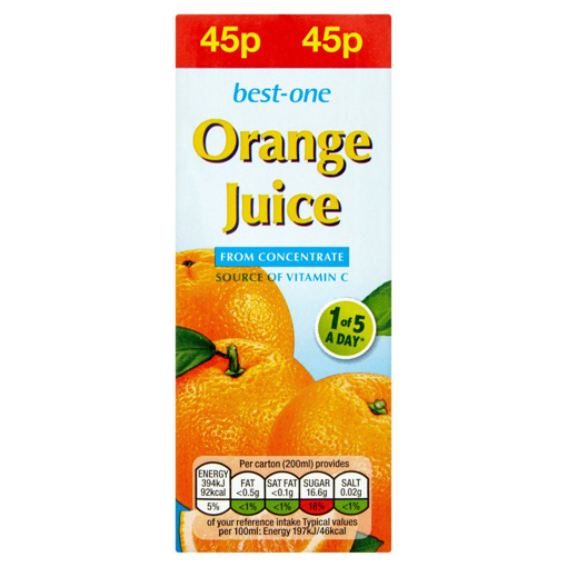Best One Orange Juice 200ml PM 45p