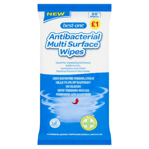 Best-One Antibacterial Multi Surface Wipes PM £1