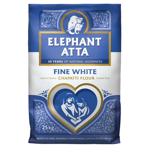 Elephant Atta Fine White Chapatti Flour 25Kg 18.99