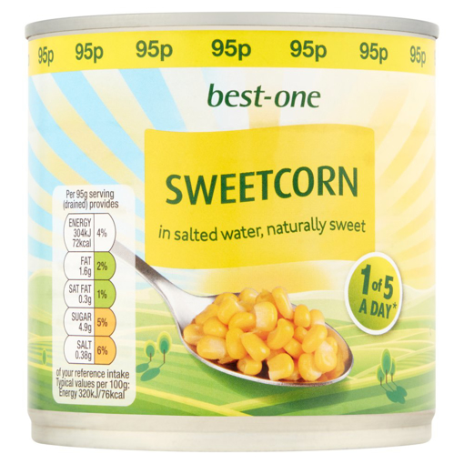 Best One Sweetcorn 340g PMP 95p