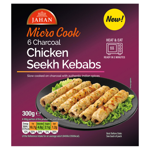 Jahan Micro Cook 6 Chicken Seekh Kebabs 300g