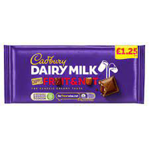 Cadbury Dairy Milk Fruit & Nut 95g PMP 1.25