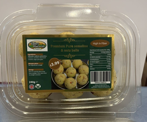 Valley Harvest Pure Semolina & Nuts Balls 240g PMP