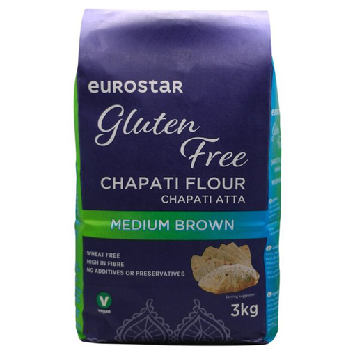 Euro Star Gluten Free Chapati Flour Med. Brown 3Kg