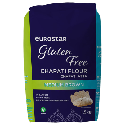 Euro Star Gluten Free Chapati Flour Med. Brown 1.5kg